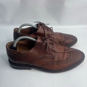 The Frye Company John A Frye JAMES Wingtip Brown Leather Oxfords Shoes Mens 10 D